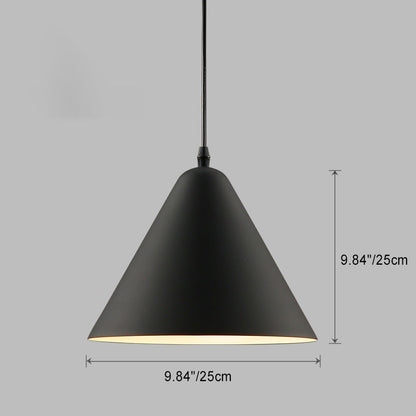 Modern Minimalist Triangular Cone Iron Aluminum 1-Light Pendant Light For Dining Room