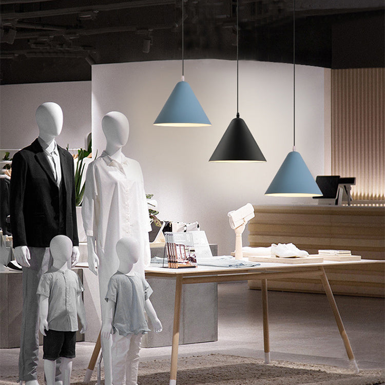 Modern Minimalist Triangular Cone Iron Aluminum 1-Light Pendant Light For Dining Room