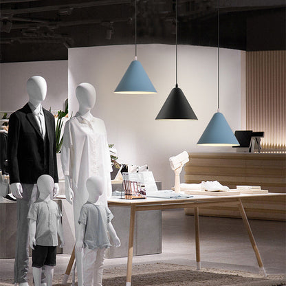 Modern Minimalist Triangular Cone Iron Aluminum 1-Light Pendant Light For Dining Room