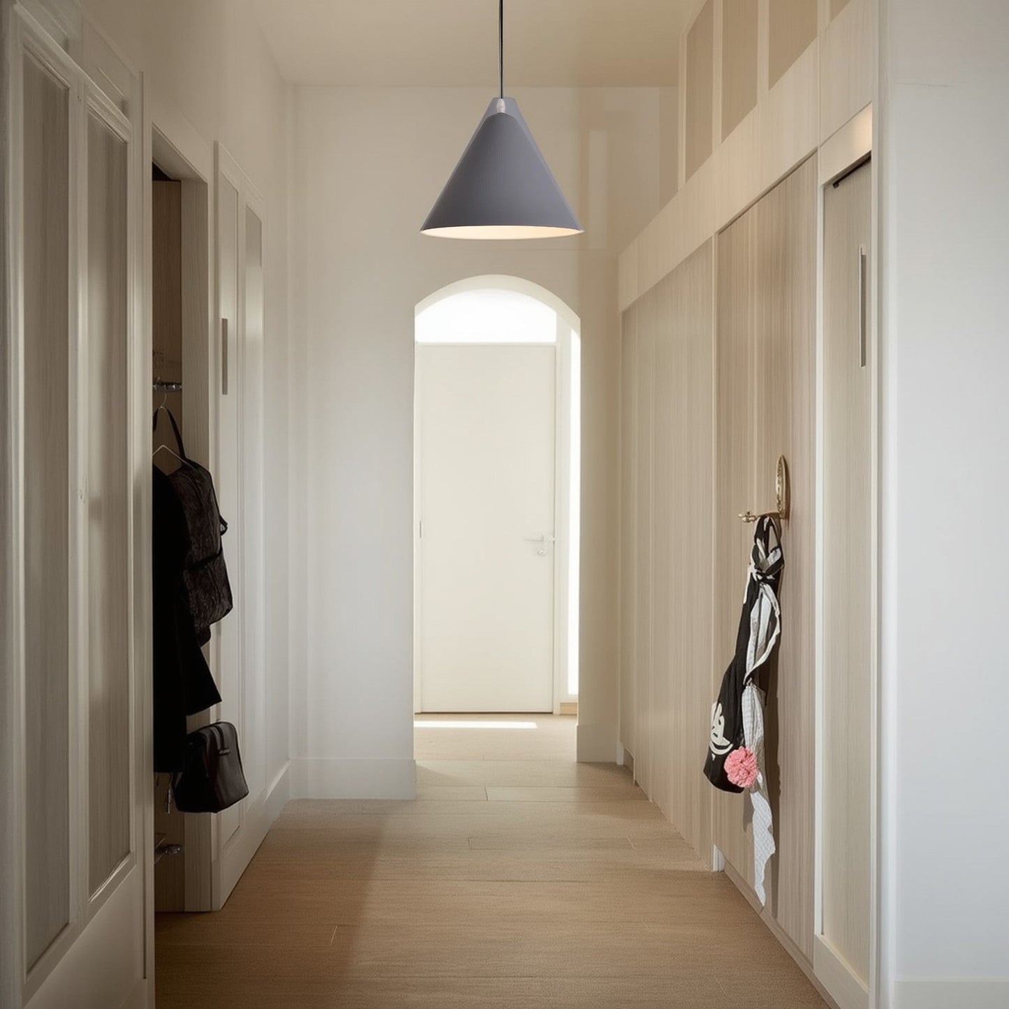 Modern Minimalist Triangular Cone Iron Aluminum 1-Light Pendant Light For Dining Room