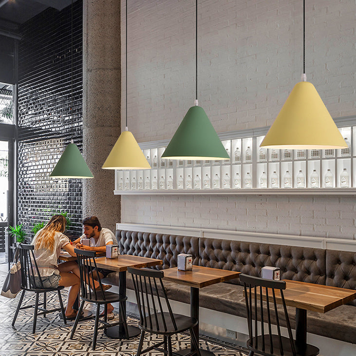 Modern Minimalist Triangular Cone Iron Aluminum 1-Light Pendant Light For Dining Room