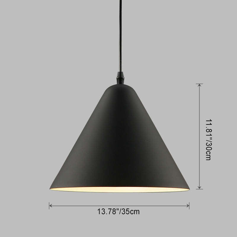Modern Minimalist Triangular Cone Iron Aluminum 1-Light Pendant Light For Dining Room