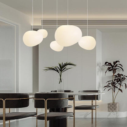 Modern Minimalist Pebble Acrylic Resin 1-Light Pendant Light For Living Room