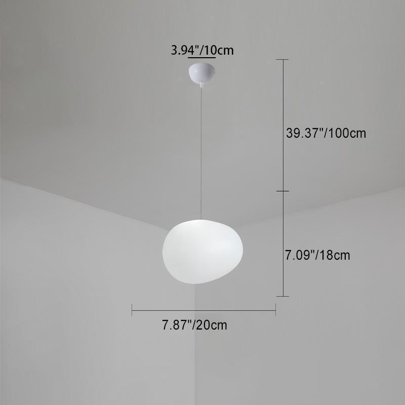 Modern Minimalist Pebble Acrylic Resin 1-light Pendant Light for Living Room BulbSquare