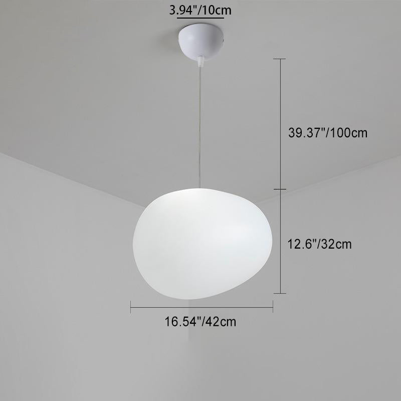 Modern Minimalist Pebble Acrylic Resin 1-light Pendant Light for Living Room BulbSquare