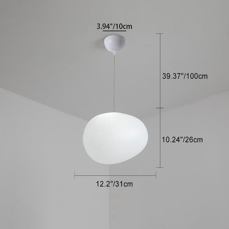 Modern Minimalist Pebble Acrylic Resin 1-light Pendant Light for Living Room BulbSquare