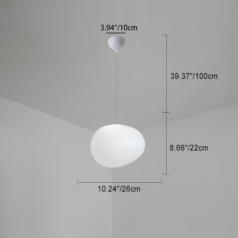 Modern Minimalist Pebble Acrylic Resin 1-light Pendant Light for Living Room BulbSquare