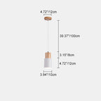 Modern Minimalist Cylindrical Iron Wood 1-Light Pendant Light For Bedroom