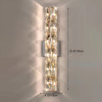 Modern Minimalist Rectangular Stainless Steel Crystal 3/4/6 Light Wall Sconce Lamp For Bedroom