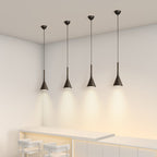 Modern Minimalist Conical Triangular Aluminum Iron 1-Light Pendant Light For Bedroom
