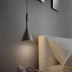 Modern Minimalist Conical Triangular Aluminum Iron 1-Light Pendant Light For Bedroom
