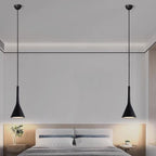Modern Minimalist Conical Triangular Aluminum Iron 1-Light Pendant Light For Bedroom