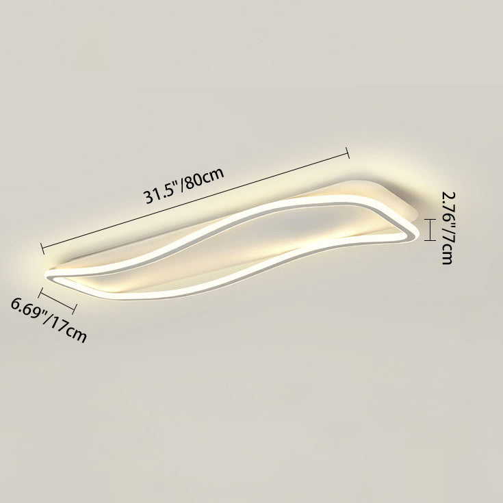 Modern Minimalist Rectangular Iron Acrylic LED Flush Mount Ceiling Light for Hallway