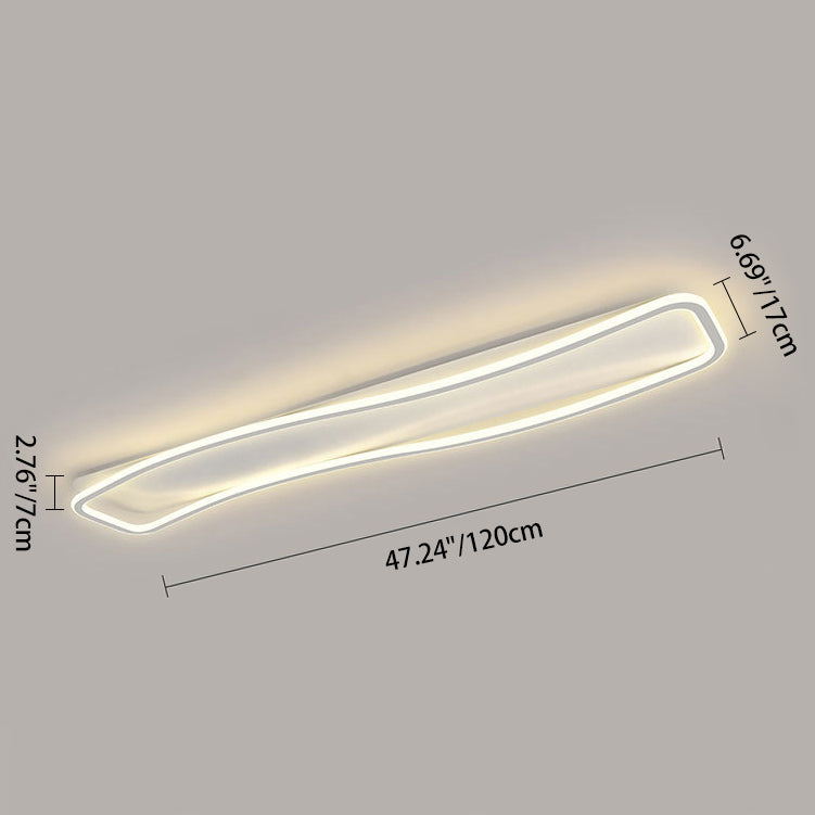 Modern Minimalist Rectangular Iron Acrylic LED Flush Mount Ceiling Light for Hallway