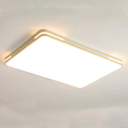 Modern Minimalist Round Rectangular Acrylic Iron LED Flush Mount Ceiling Light for Bedroom