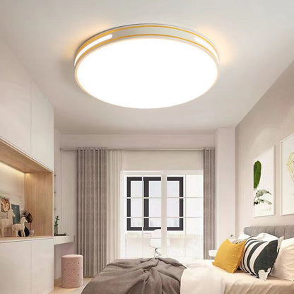 Modern Minimalist Round Rectangular Acrylic Iron LED Flush Mount Ceiling Light for Bedroom