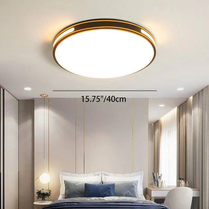 Modern Minimalist Round Rectangular Acrylic Iron LED Flush Mount Ceiling Light for Bedroom