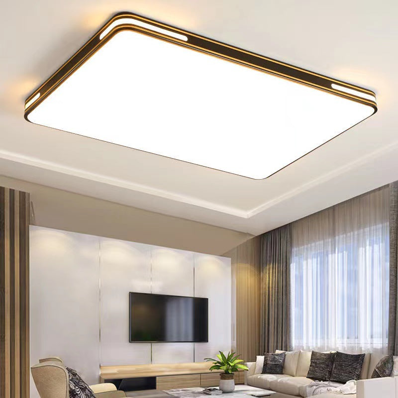Modern Minimalist Round Rectangular Acrylic Iron LED Flush Mount Ceiling Light for Bedroom
