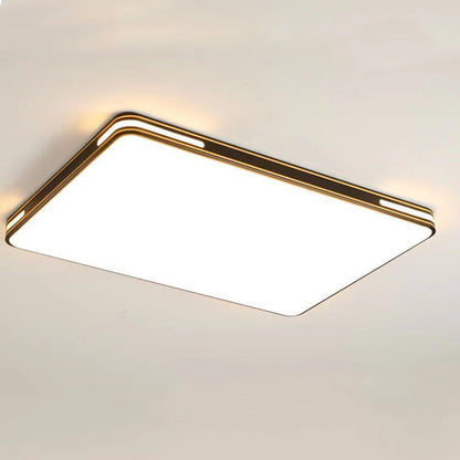 Modern Minimalist Round Rectangular Acrylic Iron LED Flush Mount Ceiling Light for Bedroom