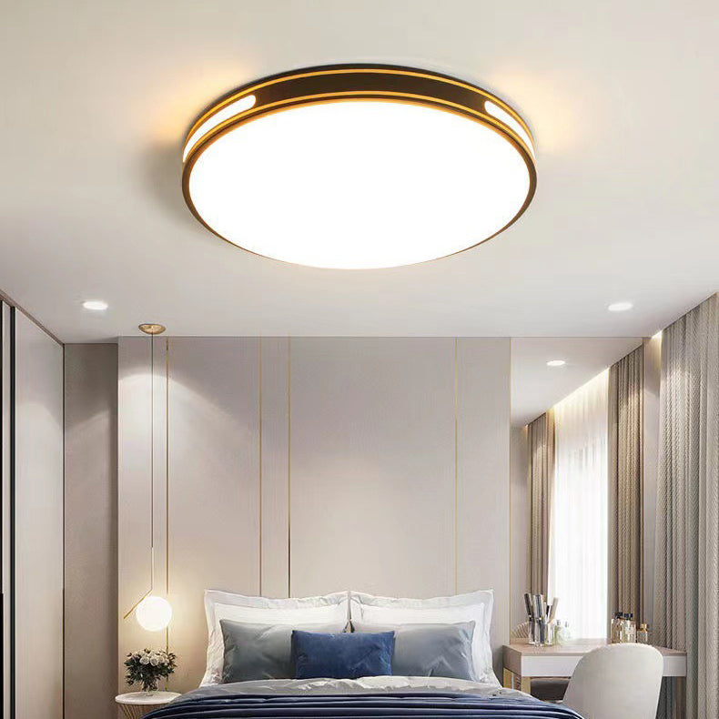 Modern Minimalist Round Rectangular Acrylic Iron LED Flush Mount Ceiling Light for Bedroom