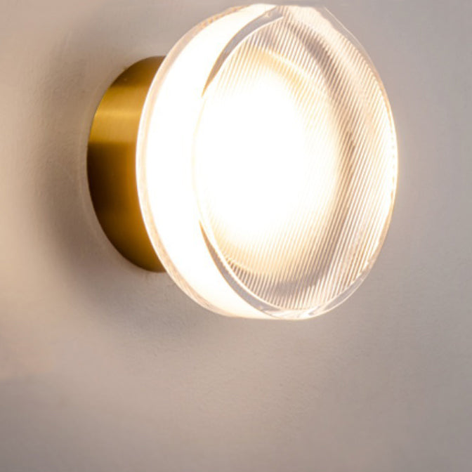 Contemporary Scandinavian Round Cylindrical Iron Acrylic LED Semi-flush Mount Ceiling Light for Bedroom