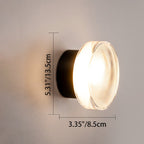Contemporary Scandinavian Round Cylindrical Iron Acrylic LED Semi-flush Mount Ceiling Light for Bedroom