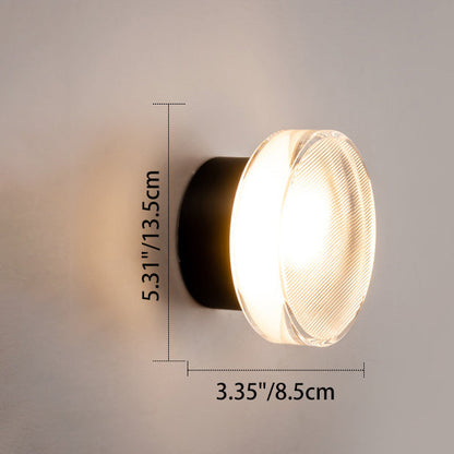 Contemporary Scandinavian Round Cylindrical Iron Acrylic LED Semi-flush Mount Ceiling Light for Bedroom