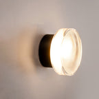 Contemporary Scandinavian Round Cylindrical Iron Acrylic LED Semi-flush Mount Ceiling Light for Bedroom