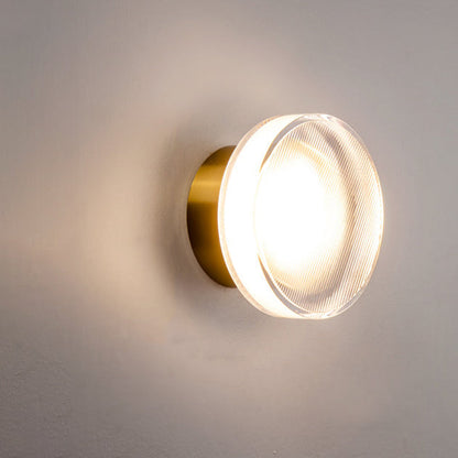 Contemporary Scandinavian Round Cylindrical Iron Acrylic LED Semi-flush Mount Ceiling Light for Bedroom