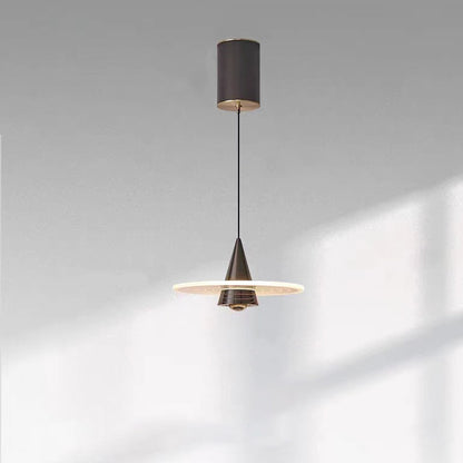 Modern Minimalist Triangular Ring Cylinder Hardware Acrylic LED Pendant Light For Bedroom