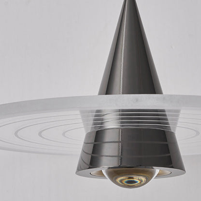 Modern Minimalist Triangular Ring Cylinder Hardware Acrylic LED Pendant Light For Bedroom