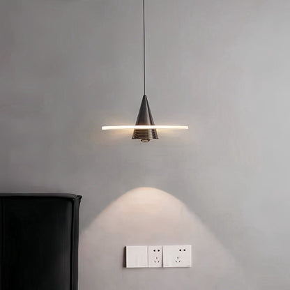 Modern Minimalist Triangular Ring Cylinder Hardware Acrylic LED Pendant Light For Bedroom