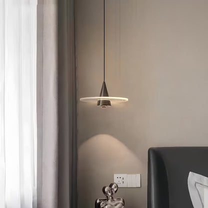 Modern Minimalist Triangular Ring Cylinder Hardware Acrylic LED Pendant Light For Bedroom