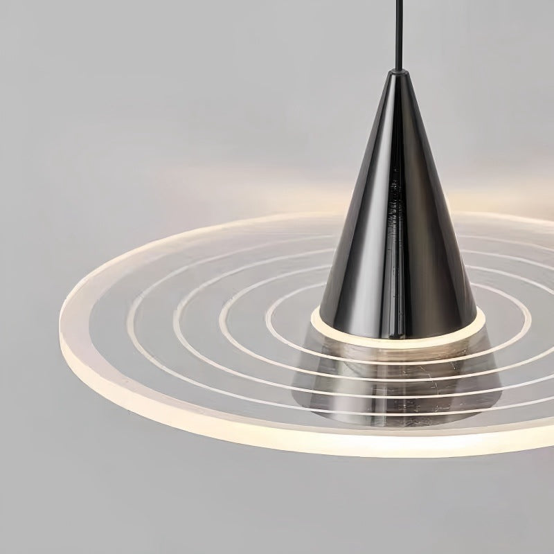Modern Minimalist Triangular Ring Cylinder Hardware Acrylic LED Pendant Light For Bedroom