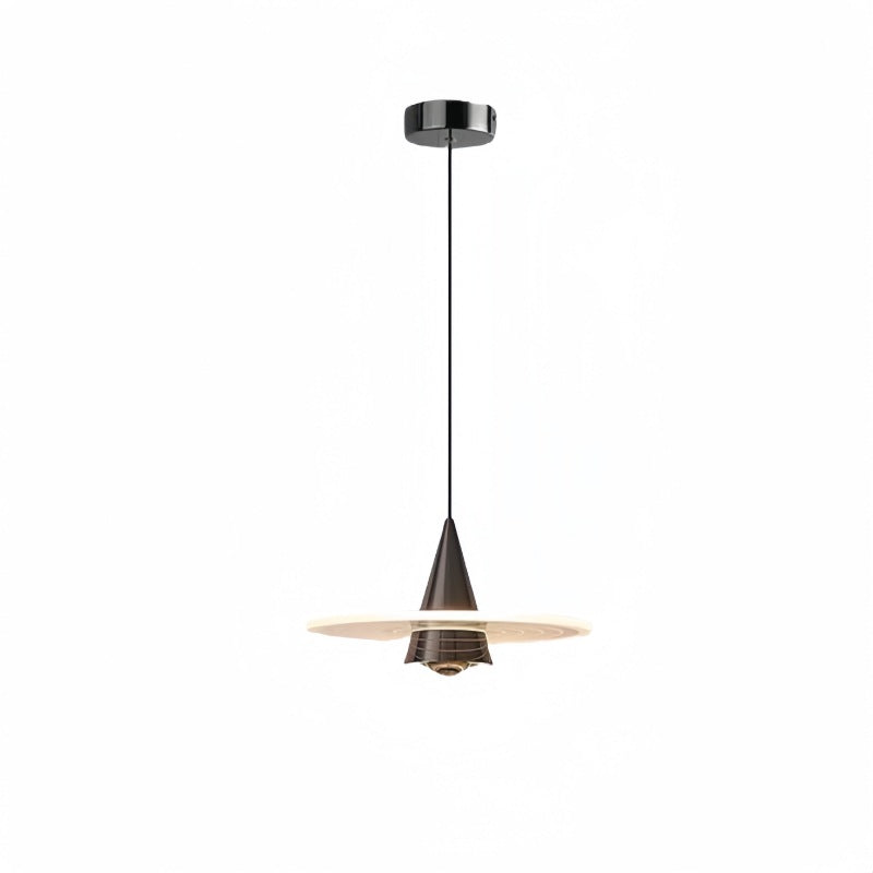 Modern Minimalist Triangular Ring Cylinder Hardware Acrylic LED Pendant Light For Bedroom