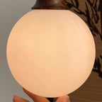 Traditional Vintage Round Ball Ambient Iron Glass 1-light Pendant Light for Bedroom BulbSquare