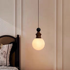 Traditional Vintage Round Ball Ambient Iron Glass 1-light Pendant Light for Bedroom BulbSquare