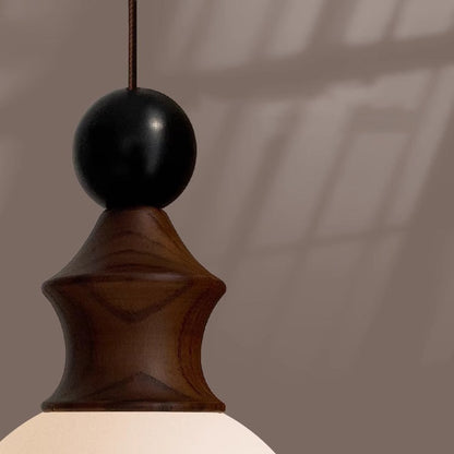 Traditional Vintage Round Ball Ambient Iron Glass 1-light Pendant Light for Bedroom