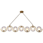 Modern Minimalist Round Ball Wave Iron Glass 3/7 Light Island Light Chandelier for Dining Room BulbSquare