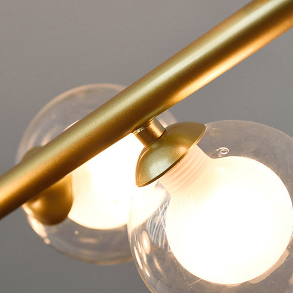 Modern Minimalist Round Ball Wave Iron Glass 3/7 Light Island Light Chandelier for Dining Room BulbSquare