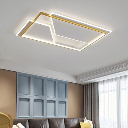 Modern Minimalist Round Square Rectangular Iron Acrylic LED Flush Mount Ceiling Light for Living Room