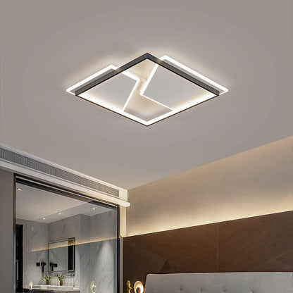 Modern Minimalist Round Square Rectangular Iron Acrylic LED Flush Mount Ceiling Light for Living Room