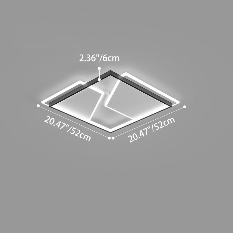 Modern Minimalist Round Square Rectangular Iron Acrylic LED Flush Mount Ceiling Light for Living Room
