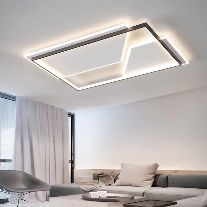 Modern Minimalist Round Square Rectangular Iron Acrylic LED Flush Mount Ceiling Light for Living Room