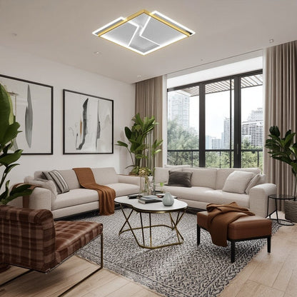 Modern Minimalist Round Square Rectangular Iron Acrylic LED Flush Mount Ceiling Light for Living Room