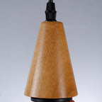 Modern Minimalist Water Drop Glass Wood 1-light Pendant Light for Dining Room BulbSquare