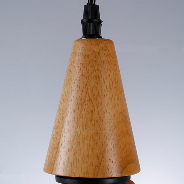 Modern Minimalist Water Drop Glass Wood 1-light Pendant Light for Dining Room BulbSquare