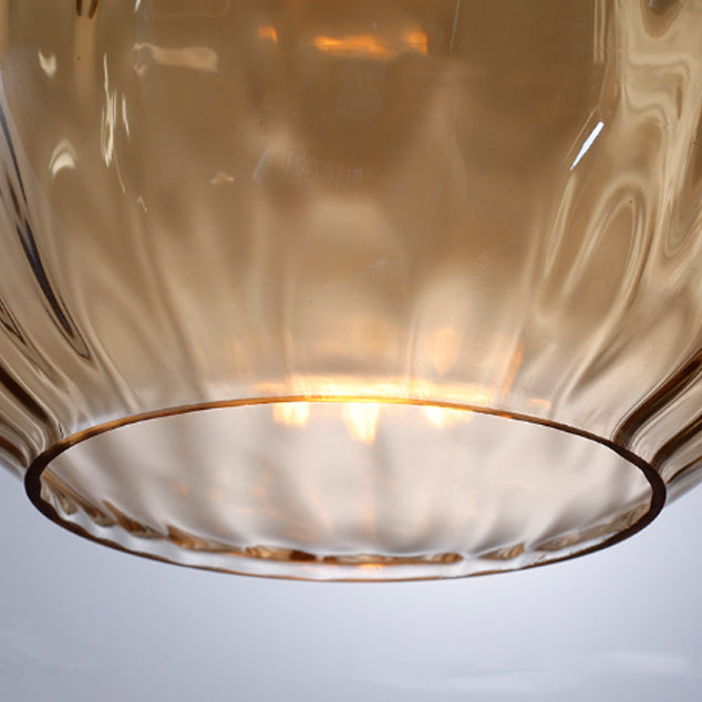 Modern Minimalist Water Drop Glass Wood 1-light Pendant Light for Dining Room BulbSquare