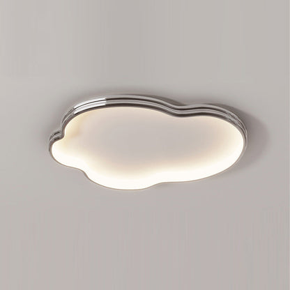 Modern Minimalist Cloud Shape Aluminium Iron Silicone Flush Mount Ceiling Light For Bedroom