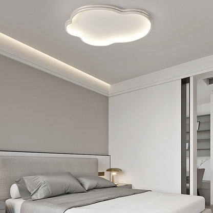 Modern Minimalist Cloud Shape Aluminium Iron Silicone Flush Mount Ceiling Light For Bedroom
